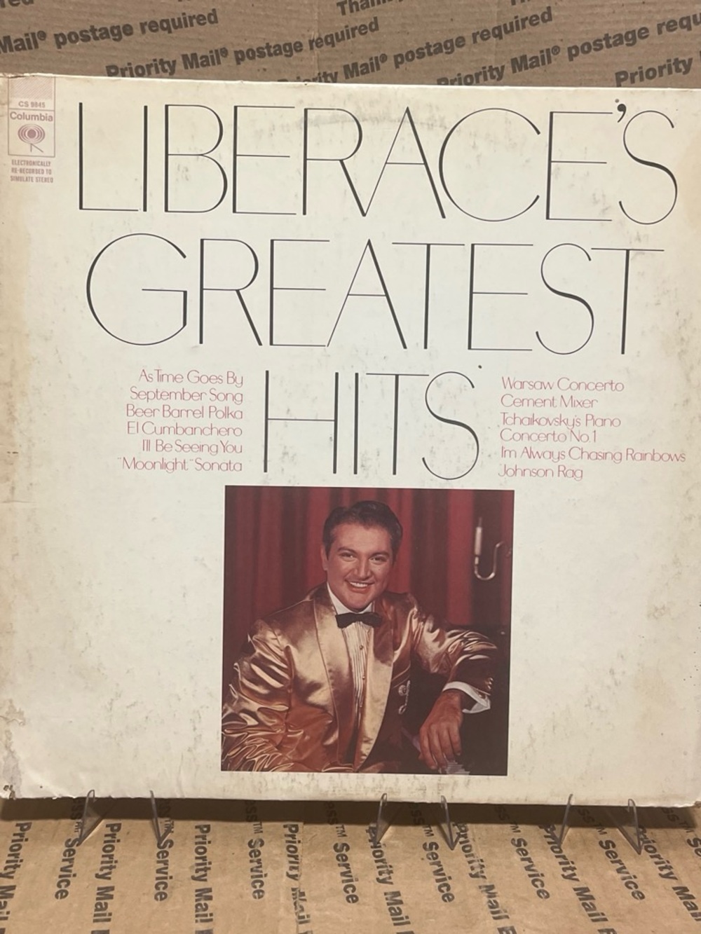 Columbia Liberace's Greatest Hits - White Cover with Gold Jacket Photo